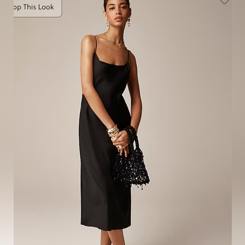 J Crew slip dress black 00